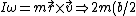 I\omega = m\vec{r} \times \vec{v} \Rightarrow 2m(b/2)^2 \omega =m b/2 (v +  2v) \Rightarrow 2(b/2) \omega = 3v \Rightarrow \omega = 3v/b